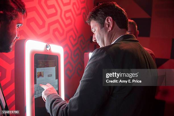 McDonald's President and CEO Steve Easterbrook participates in the virtual reality experience at the McDonald's Loft at TEXTILE at SXSW on March 11,...