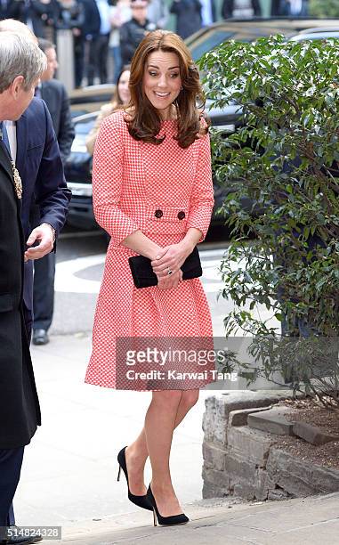 Catherine, Duchess of Cambridge visits the mentoring programme of the XLP project at London Wall on March 11, 2016 in London, England. XLP supports...