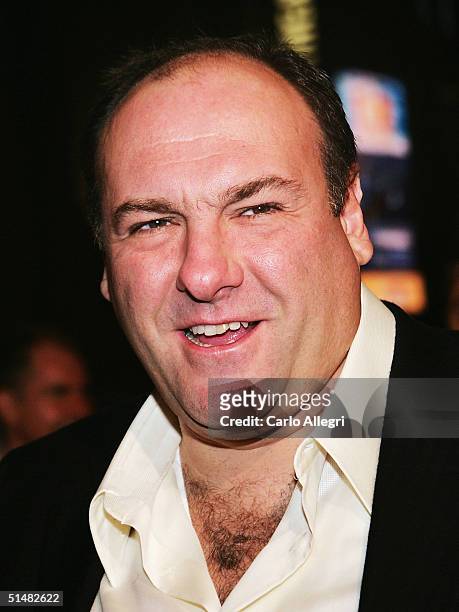 Actor James Gandolfini arrives for the premiere of their movie "Surviving Christmas" October 14, 2004 in Los Angeles, California.