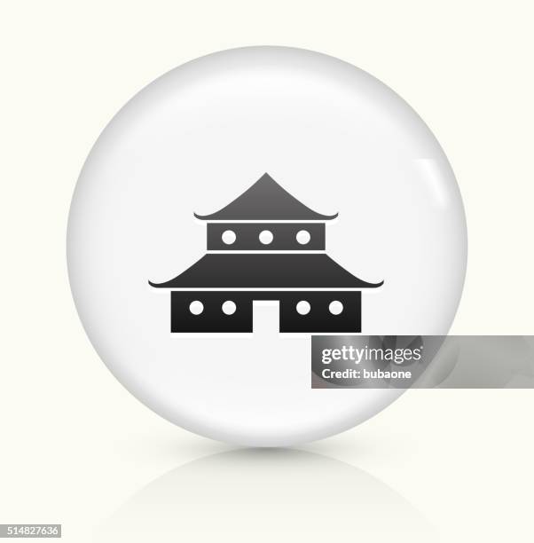 japanese architecture icon on white round vector button - tea ceremony stock illustrations