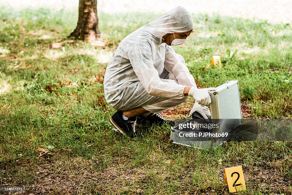 CSI Detective on crime scene