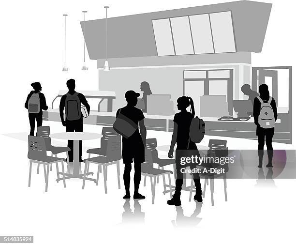 college-cafeteria - kantine stock-grafiken, -clipart, -cartoons und -symbole