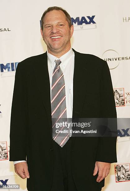 Miramax Films President Harvey Weinstein attends the The Westport Country Playhouse gala benefit dinner at The Hyatt Regency, October 14, 2004...