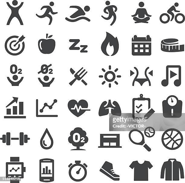 fitness-ikonen set-big serie - menschlicher bauch stock-grafiken, -clipart, -cartoons und -symbole