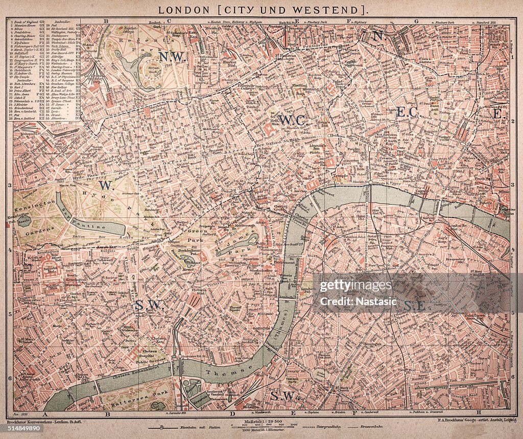 Historic map of London (18th Century)