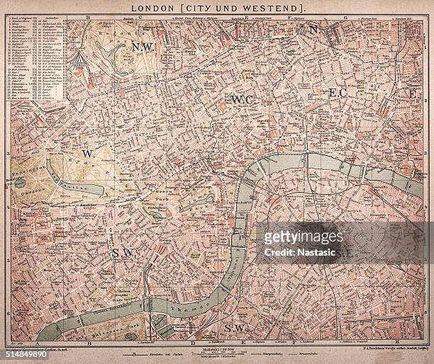 historic map of london (18th century) - greater london stock illustrations
