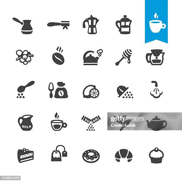 bildbanksillustrationer, clip art samt tecknat material och ikoner med cafe, coffee and tea vector icons - honung