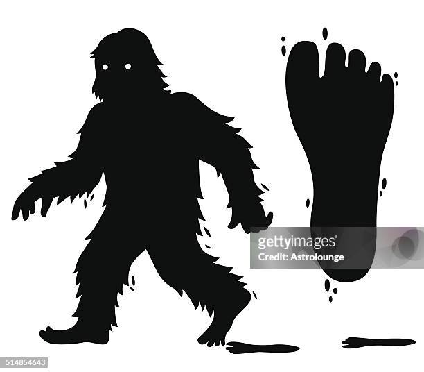 bigfoot - crossing sign stock illustrations
