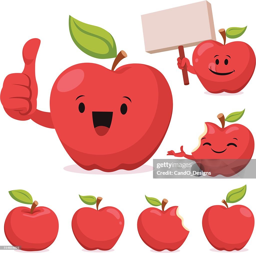 Apple Cartoon Set C