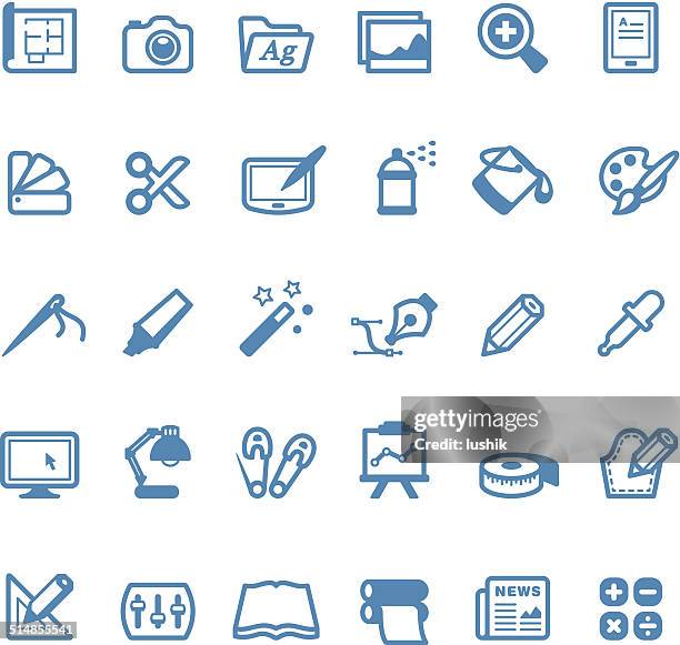 art and craft icons / linico series - spray paint font stock illustrations