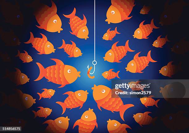 ilustraciones, imágenes clip art, dibujos animados e iconos de stock de hambre pescado y para atrapar - fish scale pattern