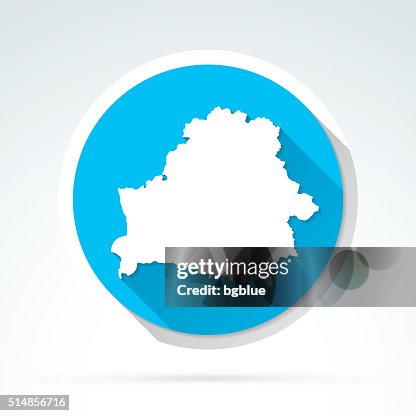 Belarus map icon, Flat Design, Long Shadow Belarus map icon, Flat Design, Long Shadow