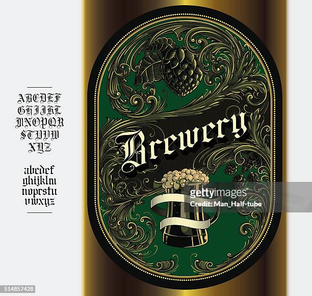 stockillustraties, clipart, cartoons en iconen met beer label - biertap