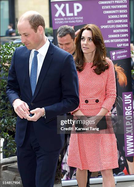 Prince William, Duke of Cambridge and Catherine, Duchess of Cambridge visit the mentoring programme of the XLP project at London Wall on March 11,...