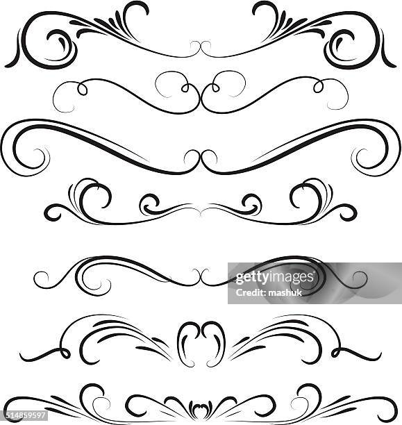 calligraphic swirl - calligraphy stock illustrations