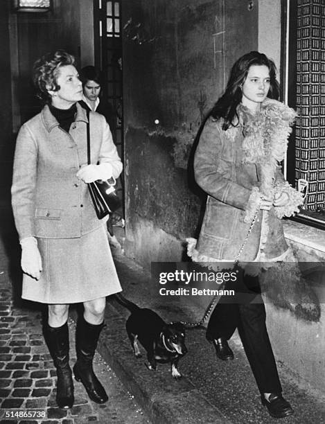 Swedish actress Ingrid Bergman is seen Feb. 5 with her daughter Isabella during a shopping tour in the fashionable Via Borgognona. Partially visible...