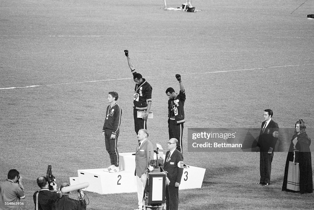 Olympic Medalists Giving Black Power Sign