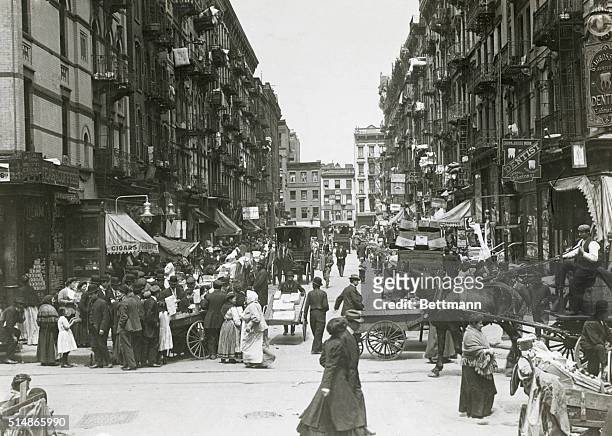 New York: Stanton Street, Lower East Side around the turn of the century. Undated photo. BPA 2