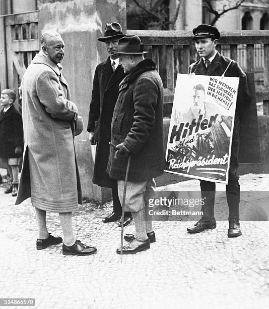 Potsdam, Germany: Former Crown Prince Wilhelm of Germany is seen in front of the polling place in Potsdam, Germany, as he cast his vote during the...