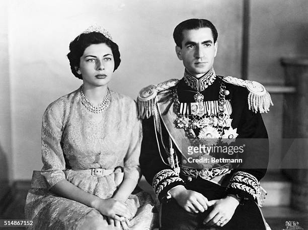 Teheran, Iran: The Shah Mohammed Reza Pahlevi and his Queen Soraya shown in a new picture.