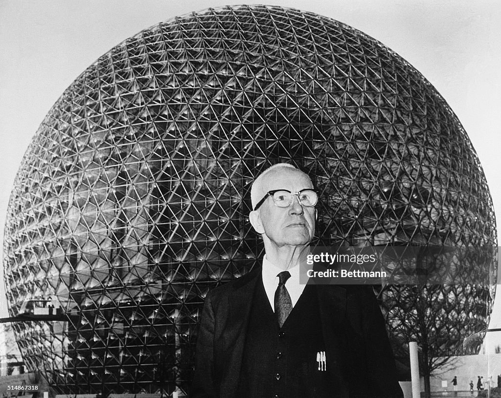 Buckminster Fuller in Front of Dome