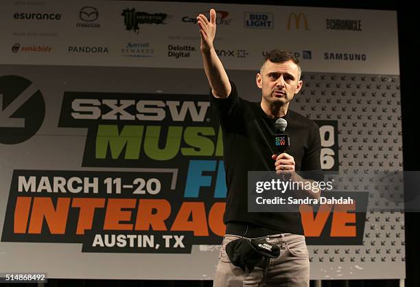 Gary Vaynerchuk speaks onstage at '#AskGaryVee IRL: Gary Vaynerchuk Answers It All' during the 2016 SXSW Music, Film + Interactive Festival at Austin...