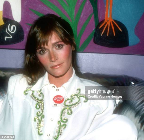 Margot Kidder poses for a candid photo August 1, 1980 in New York City while campaigning for John Anderson for President.