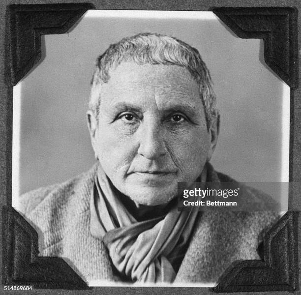 Passport photo of Gertrude Stein from her collection. Undated photograph, early twentieth century.