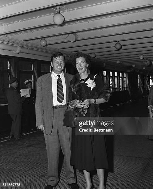 Among the 1,100 passengers who sailed for Europe today on board the French Liner "Liberte" were Mr. And Mrs. David Rockefeller, son of John D., Jr.,...
