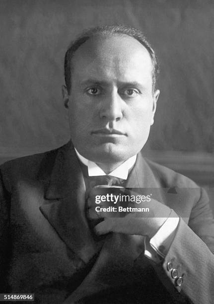 Benito Mussolini , Prime Minister. Undated photograph.