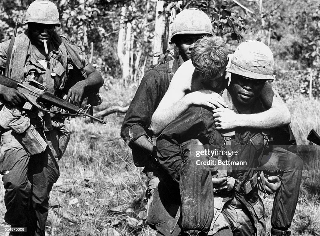 Wounded Soldier Getting Piggy Back Ride