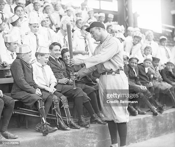 Philadelphia, PA:THE THRILL OF A LIFETIME... That was exactly what 2500 or more youngsters enjoyed in Shibe Park, Philadelphia when, as guests of the...