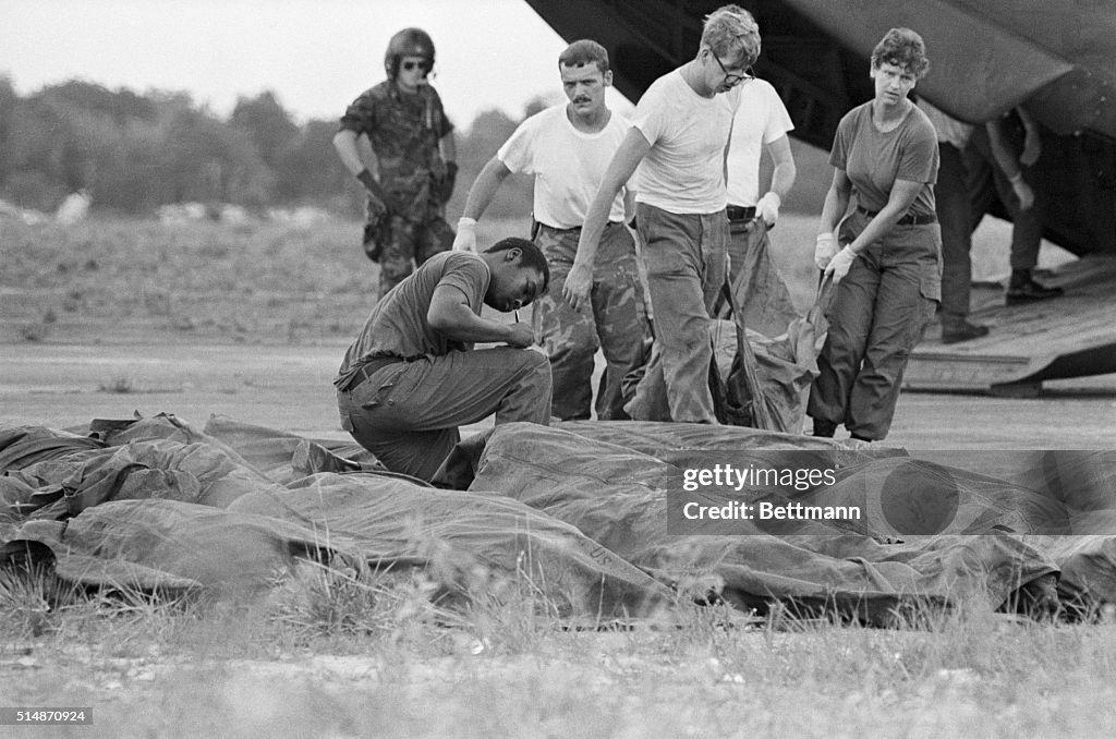 Removing Bodies of Jonestown Suicide