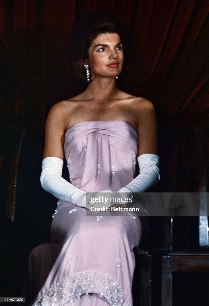 Jacqueline Kennedy in Strapless Gown