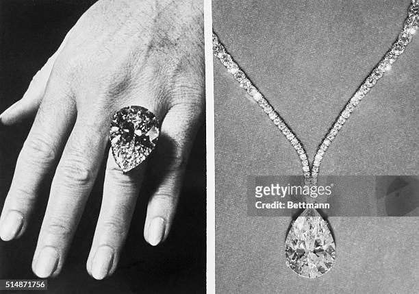 This perfect 69.42-carat white diamond, shown as it would look as a ring or pendant, was auctioned in New York for $1 000. The buyer was the New York...