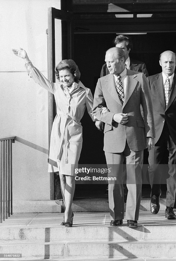 Gerald Ford Helping Wife Down Stairs
