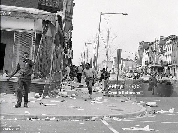 The aftermath of riots in Washington, DC after the assassination of Martin Luther King, Jr.