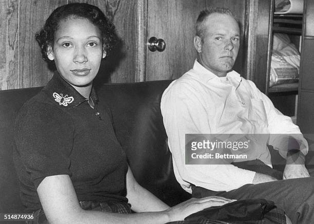 Mildred and Richard Loving, an interracial couple, fight Virginia's law against interracial marriages, 9th January 1965.