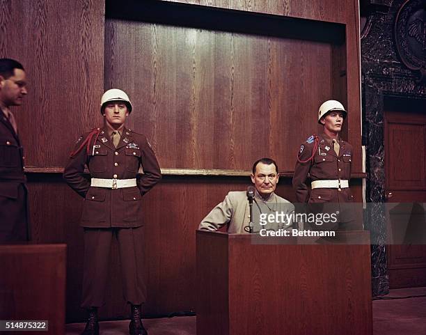 Nuremberg, Germany-Hermann Goering during his trial.