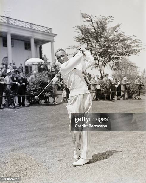 Denny Shute playing in P.G.A. Tourney at Pittsburgh, Pennsylvania. 1937.