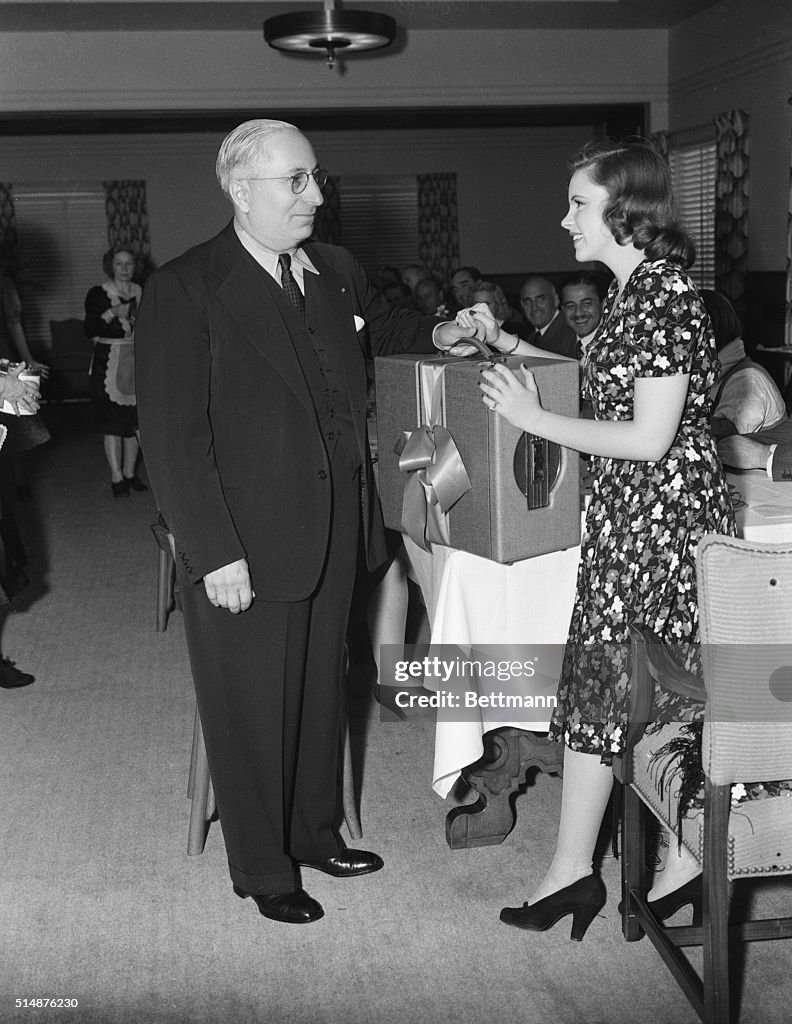 Judy Garland and Louis B. Mayer