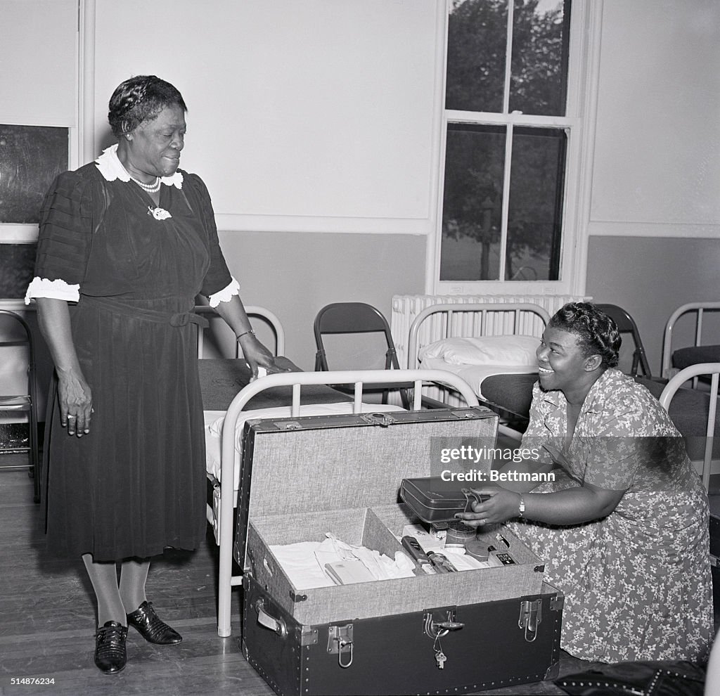 Mary McLeod Bethune Greeting WAAC Enlistee