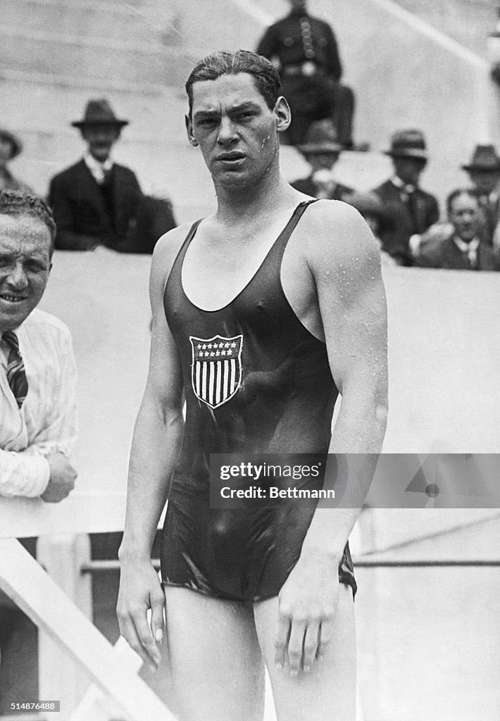 Johnny Weismuller at the 1924 Olympics