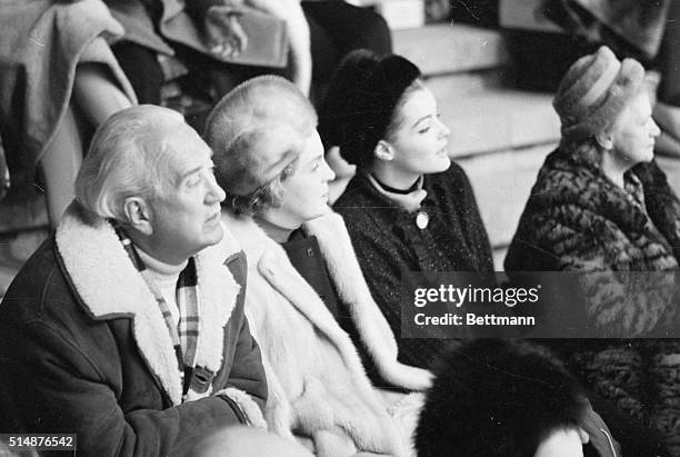 Familiar face in the crowd of interested spectators at the 1964 Winter Olympic figure skating contests in Innsbruck. Austrian film actress Romy...