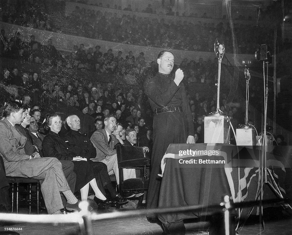 Oswald Mosley Speaking At Royal Albert H