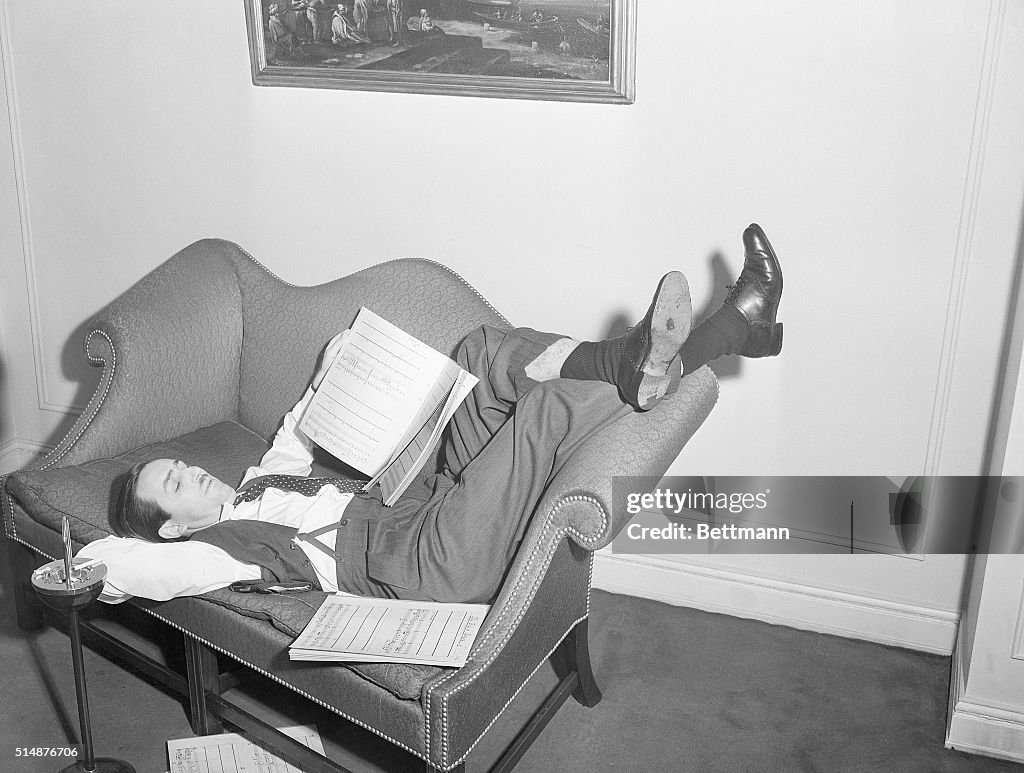 Walt Disney Reclined After Musical Session