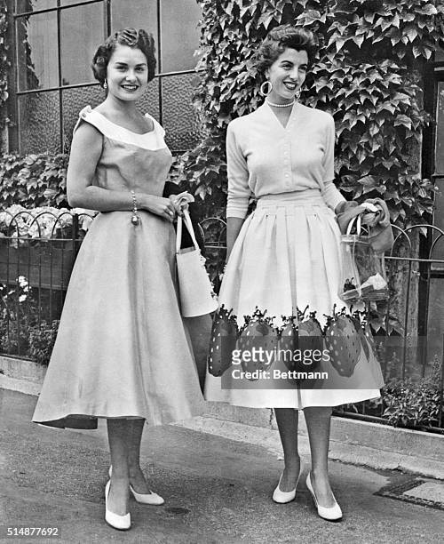 Wimbledon, England: It was "ladies Day" at Wimbledon when these pictures were made, and fashion was keynote among players and spectators alike, U.S....