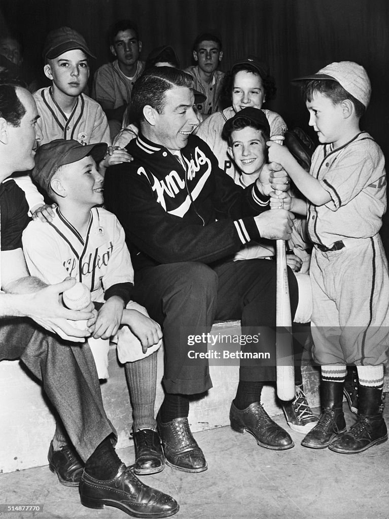 Joe DiMaggio with Little League Team