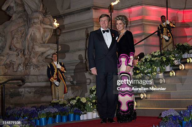 King Willem-Alexander of the Netherlands and Queen Maxima arrive to a reception given by King Willem-Alexander of the Netherlands and Queen Maxima in...