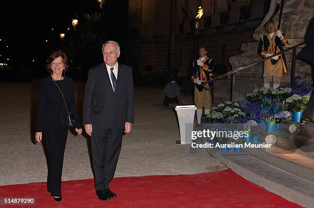 French Minister of Foreign Affairs Jean-Marc Ayrault and his wife Brigitte arrive to a reception given by King Willem-Alexander of the Netherlands...